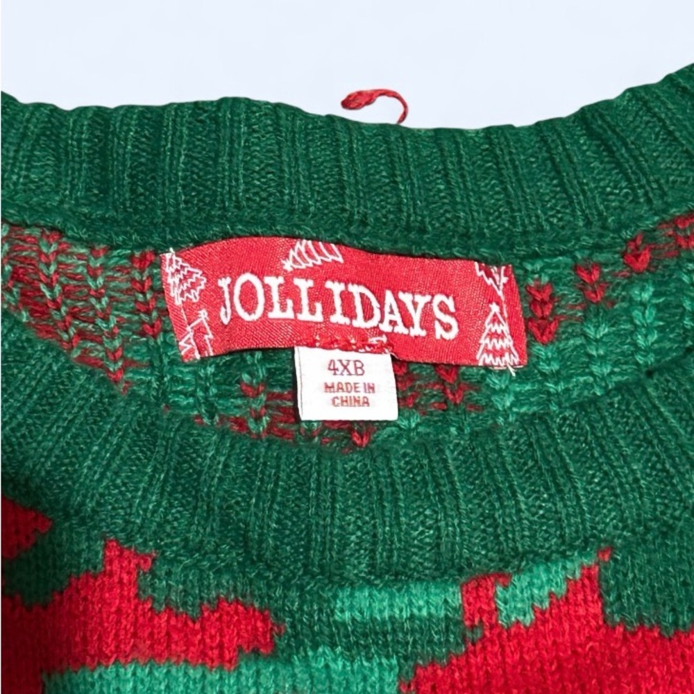 Men’s Big+Tall Jollidays Kohl’s Ugly Christmas Deer Pattern Sweater Size 4XB - Picture 3 of 6